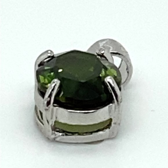 Chrome Tourmaline 1.55ct White Gold Finish Solid 925 Sterling Silver Pendant - Picture 6 of 7